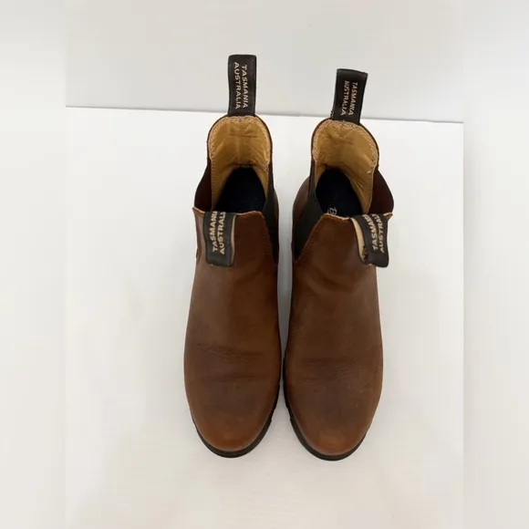 Blundstone WOMEN'S SERIESHEELED BOOTS- Brown Leather Chelsea Boots