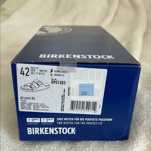 ✨BNWT - Birkenstock Arizona Soft Footbed Slide Sandals - size 11-11.5 US/42 EU✨