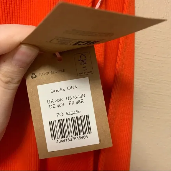 Boden Ribbed Halterneck Midi Dress in Orange Size 16 Size 18 NWT New