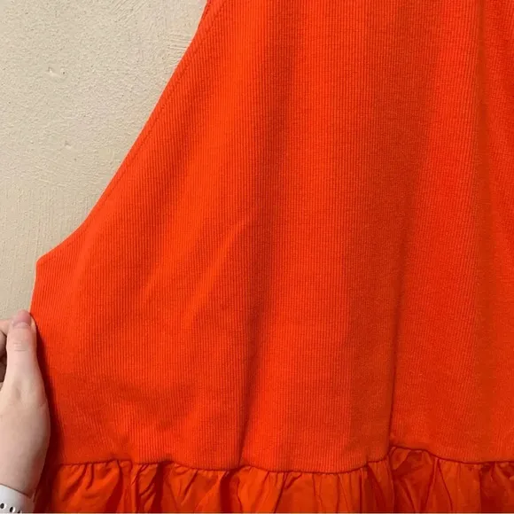 Boden Ribbed Halterneck Midi Dress in Orange Size 16 Size 18 NWT New