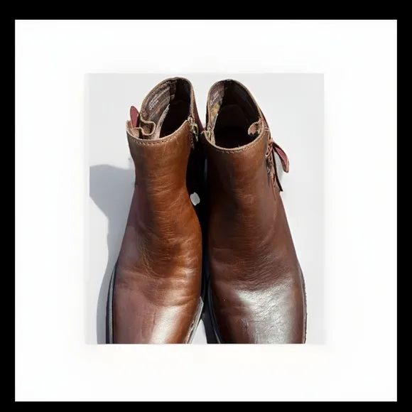 Born Boots Women’s Brown Leather Heel Western Bowlen Bootie Size 9.5M