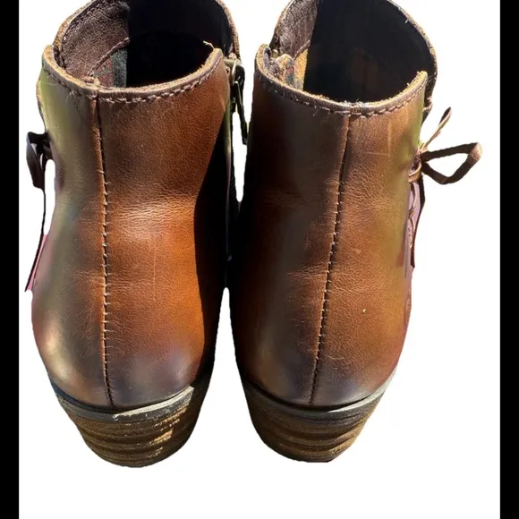 Born Boots Women’s Brown Leather Heel Western Bowlen Bootie Size 9.5M