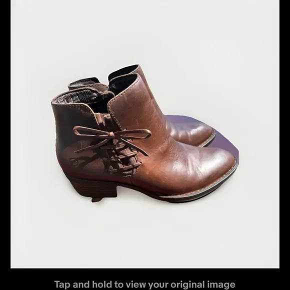 Born Boots Women’s Brown Leather Heel Western Bowlen Bootie Size 9.5M