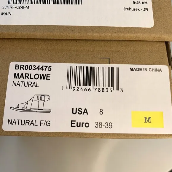 Born Marlowe Gladiator Sandals Leather Buckle Flats Natural Size 8 NEW