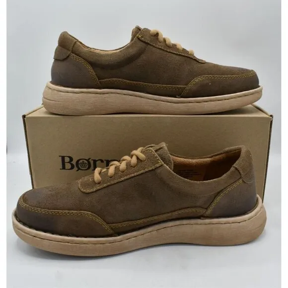 Born Mens Size 10 Dustin Taupe Distressed Leather Casual Shoes