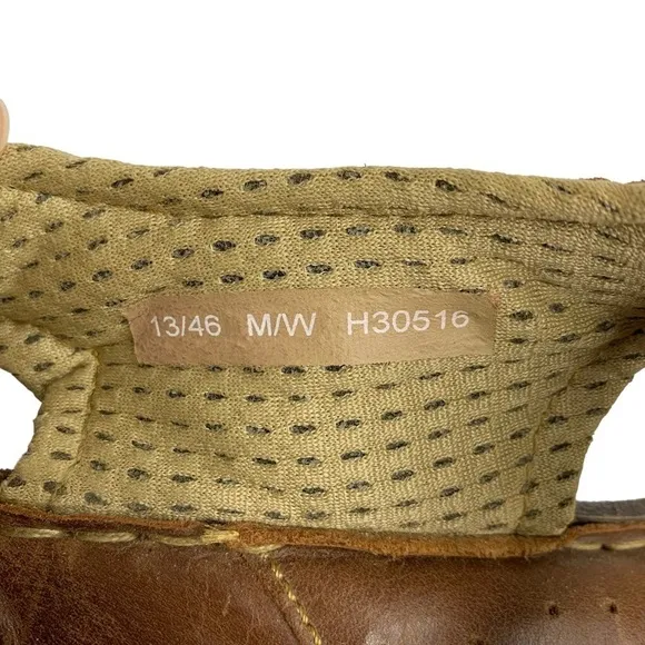 Born Men’s Whisky Colored Sandals Size 13 Hook n Loop Ankle Closure New w Flaw
