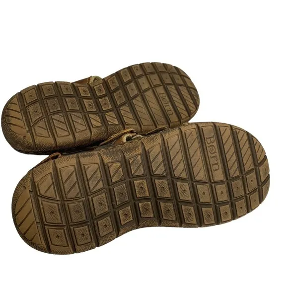 Born Men’s Whisky Colored Sandals Size 13 Hook n Loop Ankle Closure New w Flaw