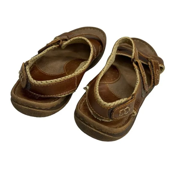 Born Men’s Whisky Colored Sandals Size 13 Hook n Loop Ankle Closure New w Flaw