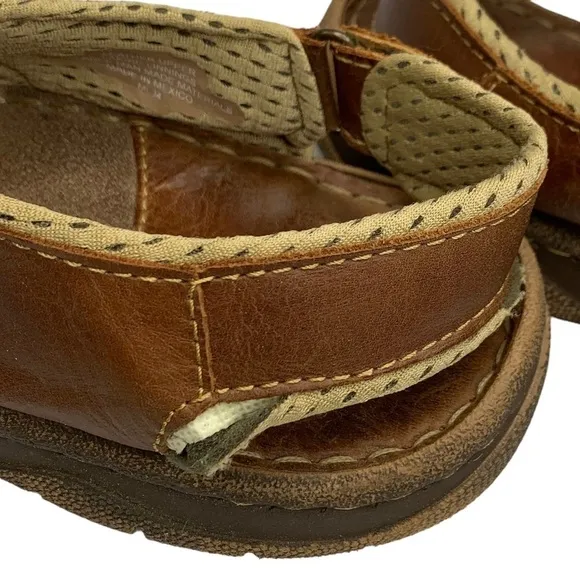Born Men’s Whisky Colored Sandals Size 13 Hook n Loop Ankle Closure New w Flaw