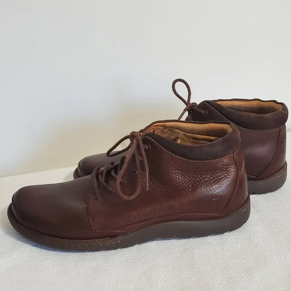 BORN Nigl Lace Up Ankle Boots Dark Bown Leather Combo Men's Size 11