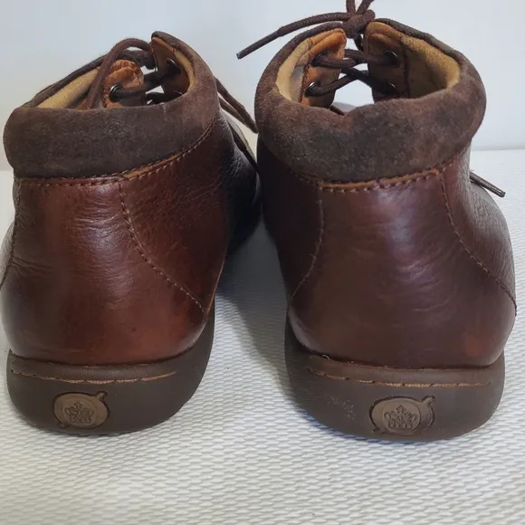 BORN Nigl Lace Up Ankle Boots Dark Bown Leather Combo Men's Size 11