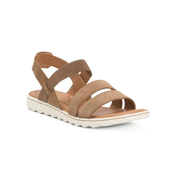 BORN Taupe Olly Leather Comfort Sandals