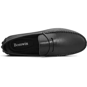 Bosswin Men's Loafer Premium Genuine Leather Shoes Slip on Breathable Driving