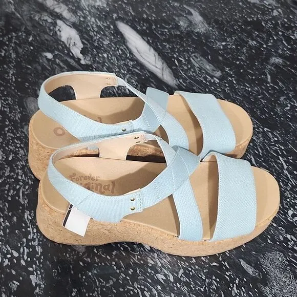 BRAND NEW DR SCHOLL'S FOREVER ORIGINAL PLATFORM ESPADRILLE WEDGE SANDAL