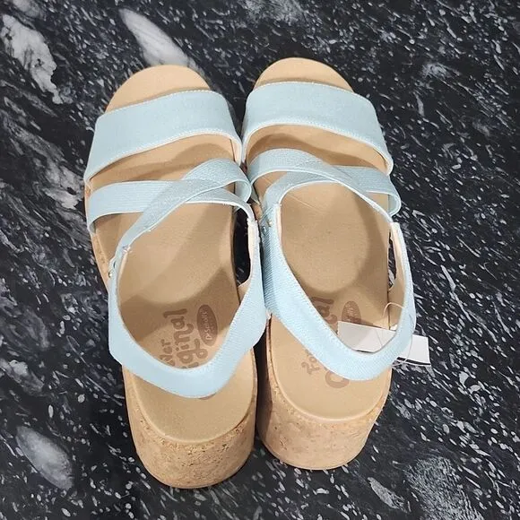 BRAND NEW DR SCHOLL'S FOREVER ORIGINAL PLATFORM ESPADRILLE WEDGE SANDAL