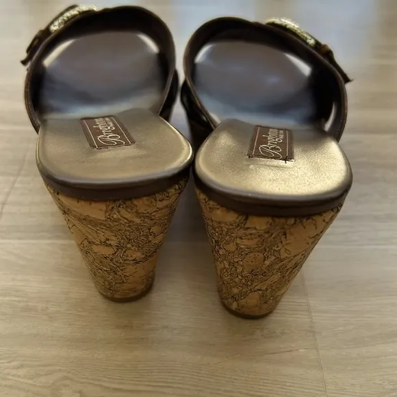 Brighton Vintage Y2K  Leopard Print Wedge Sandals  7.5 M
