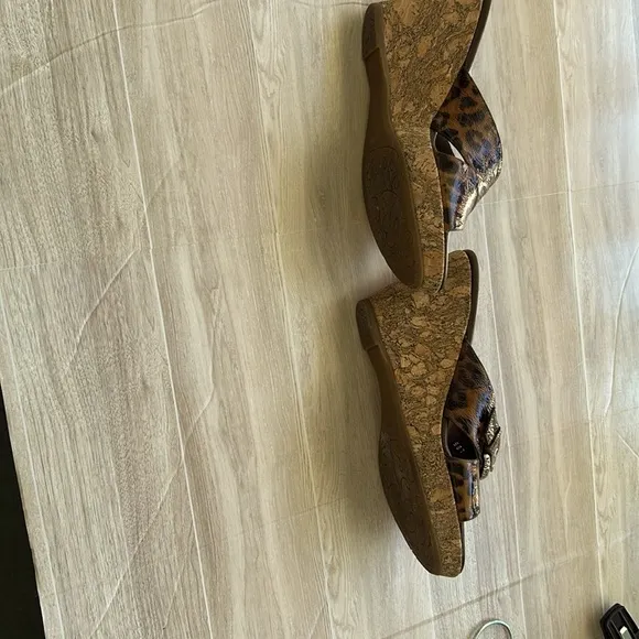 Brighton Vintage Y2K  Leopard Print Wedge Sandals  7.5 M