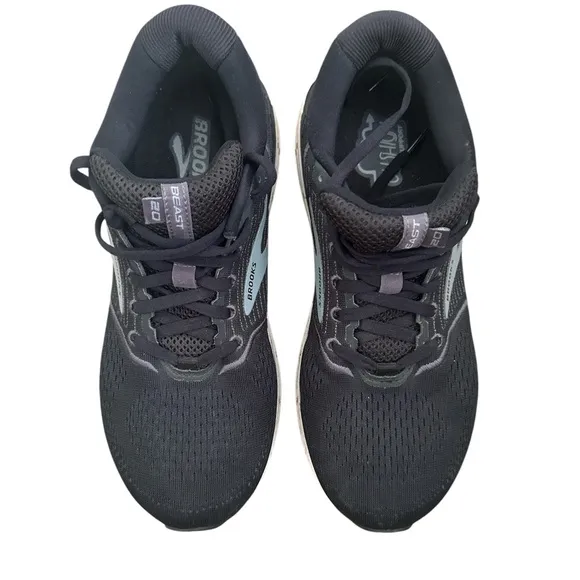 Brooks BEAST 20 Black Gray Running Athletic Sneakers sz 10 wide 2E EUC Shoes