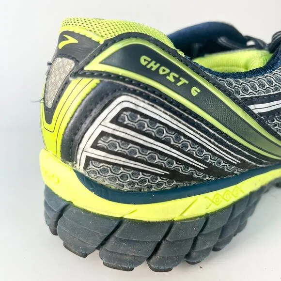 Brooks Ghost 6 Running Sneakers Shoes Grey Black Green Blue Silver Men 12.5