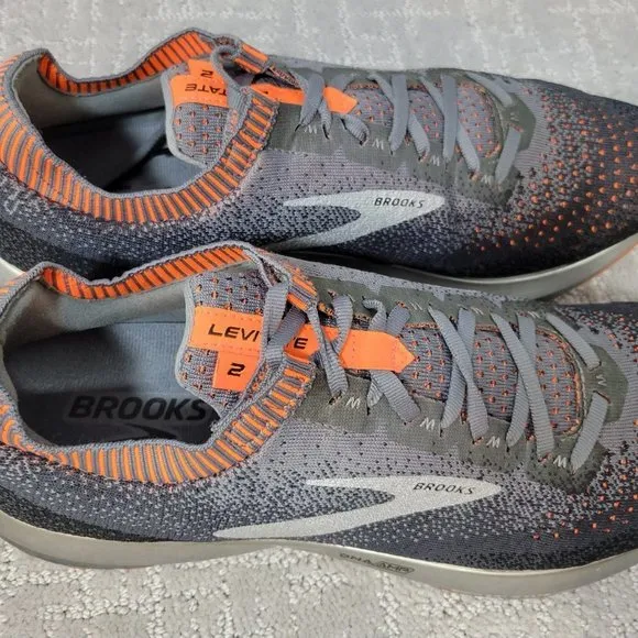 Brooks Levitate 2 1102901D026 Mens Size 11.5D Gray Orange Athletic Running Shoes