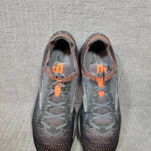 Brooks Levitate 2 1102901D026 Mens Size 11.5D Gray Orange Athletic Running Shoes