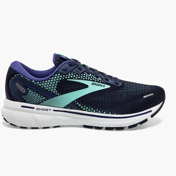 Brooks - Women’s Ghost Running Shoes - Navy and Mint - Size  7.5