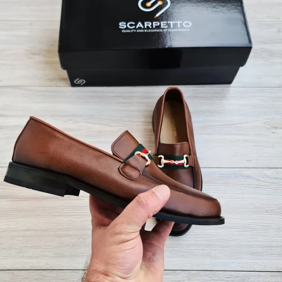 Brown Men's Leather Loafers