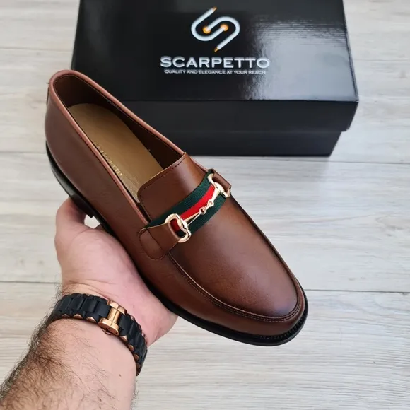 Brown Men's Leather Loafers