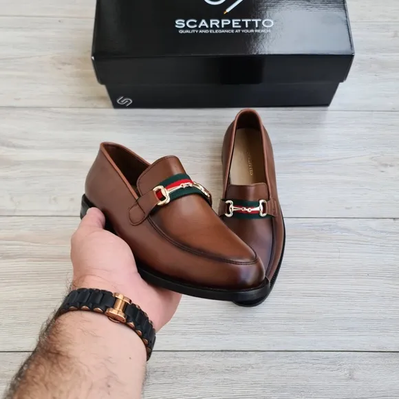 Brown Men's Leather Loafers