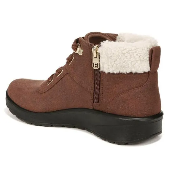 Bzees Garner Machine Washable Shearling Ankle Bootie Sepia 11 NWT IN BOX