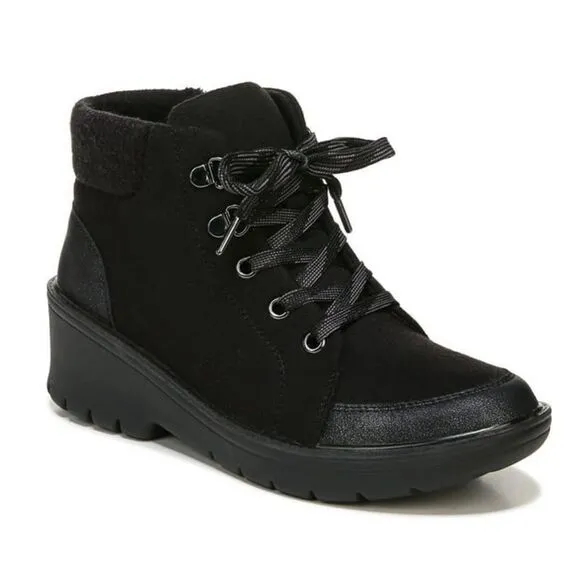 BZees Machine-Washable Lace-Up Booties- Brooklyn (WIDE)