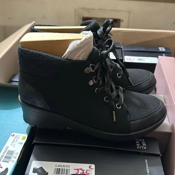 BZees Machine-Washable Lace-Up Booties- Brooklyn (WIDE)