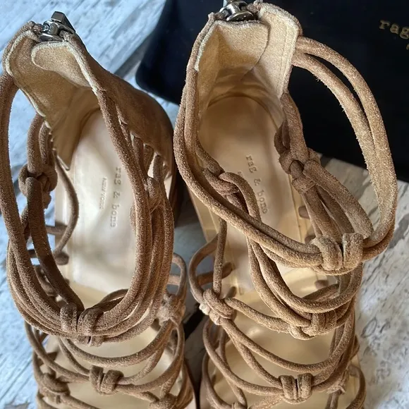Camille Sandal in Camel Suede - Sz 8