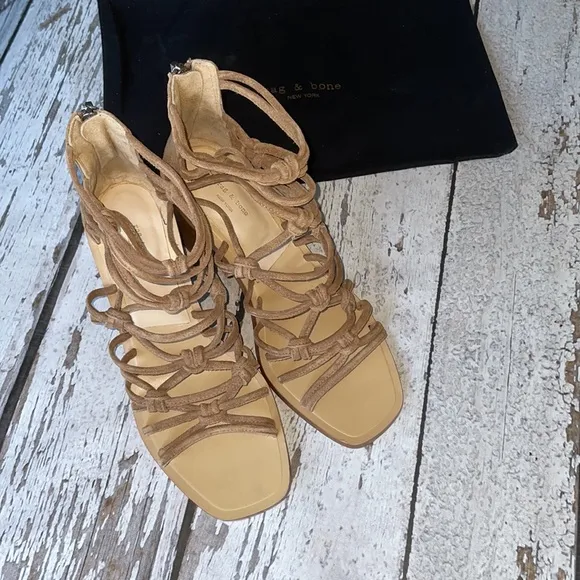 Camille Sandal in Camel Suede - Sz 8
