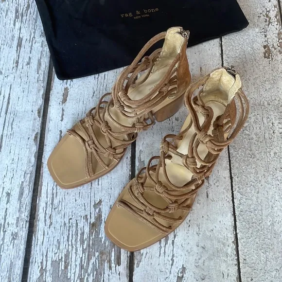 Camille Sandal in Camel Suede - Sz 8