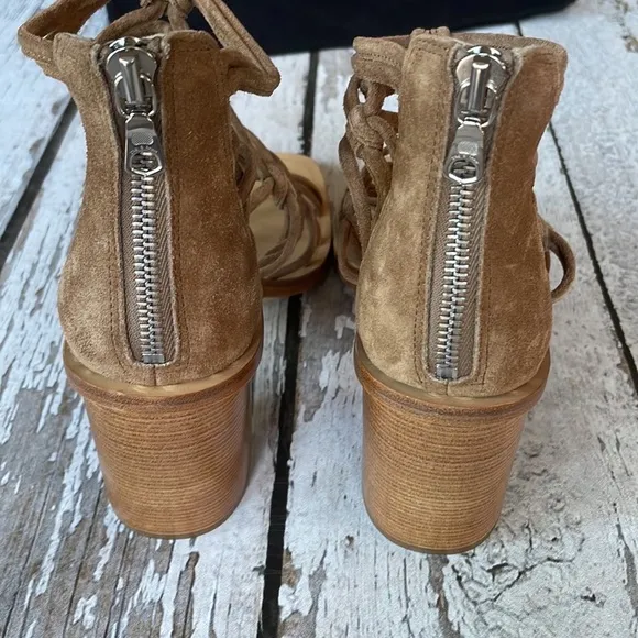 Camille Sandal in Camel Suede - Sz 8