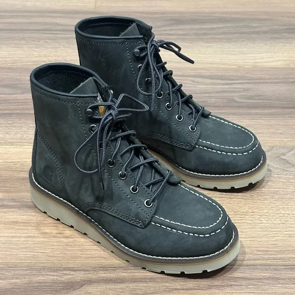 Carhartt 6” Moc Toe Wedge Boot in Dark Gray Size Women’s 6.5