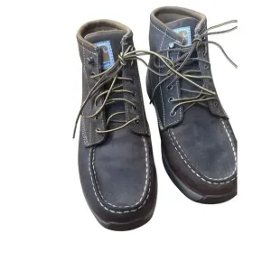 Carhartt Lightweight Wedge Boots Men's Size 9.5 Brown Leather Lace Up Moc Toe