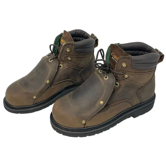 Carolina Men's 6&quot; Brown Broad Toe External MetGuard 599 Work Boot - Size 8 D