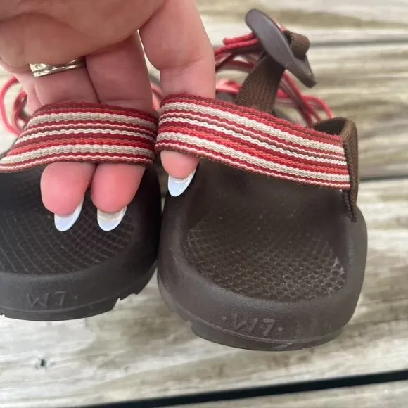 Chaco Z/1  - Women’s 7 - Red/Brown/White Sandals Toe