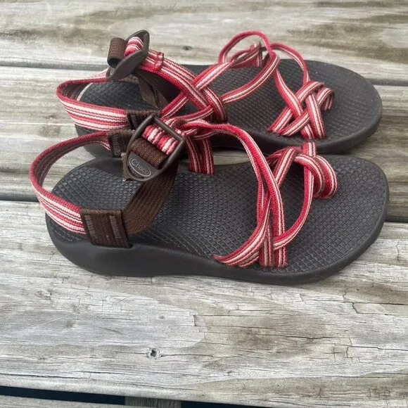 Chaco Z/1  - Women’s 7 - Red/Brown/White Sandals Toe