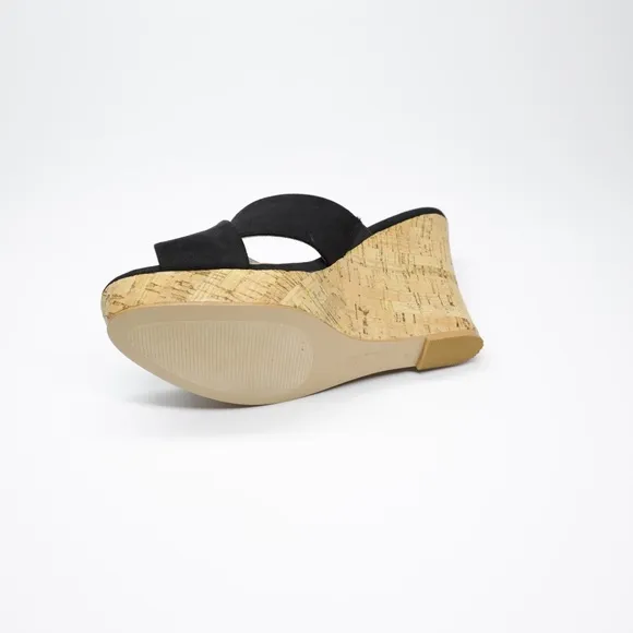 Charles By Charles David Womens Latrice Wedge‎ Heeled Sandals Black Size 10