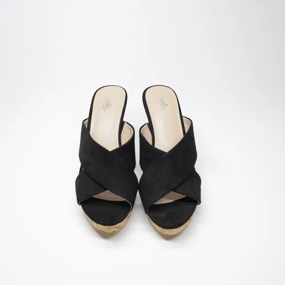 Charles By Charles David Womens Latrice Wedge‎ Heeled Sandals Black Size 10