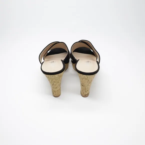 Charles By Charles David Womens Latrice Wedge‎ Heeled Sandals Black Size 10
