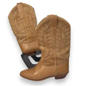 Chilis Lizard Western Cowboy Boots Beige Leather 98773 Women's 5.5