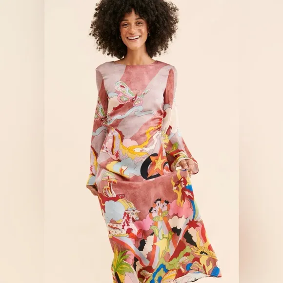 Chufy Zappa Maxi Dress in Trippy Vision size S