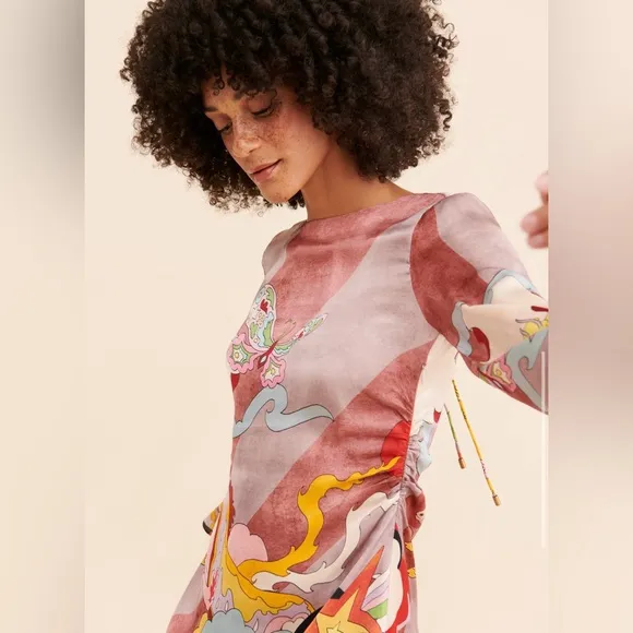 Chufy Zappa Maxi Dress in Trippy Vision size S