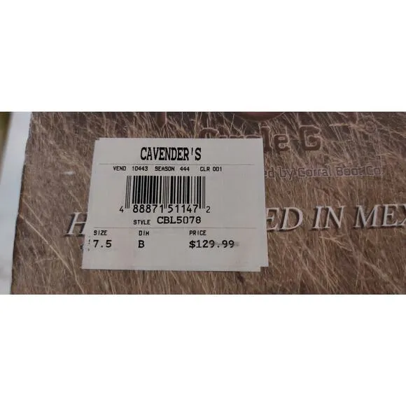 Circle G Womens Embroidery Crackle Leather Snip Toe Boots Size 7.5 NIB