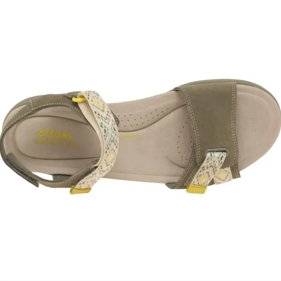 Clarks Amanda Sprint Sandals Olice suede sz 11 wide new SH251