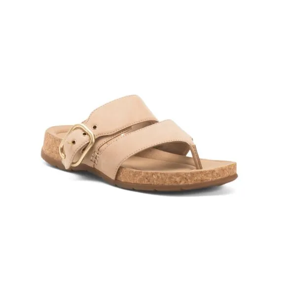 CLARKS Beige Suede Reileigh Park Comfort Sandals